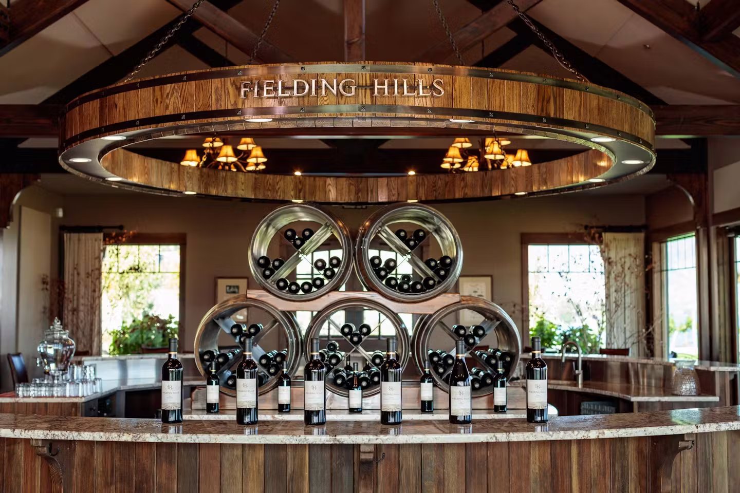Fielding Hills Winery tasting bar interior Chelan wine tasting