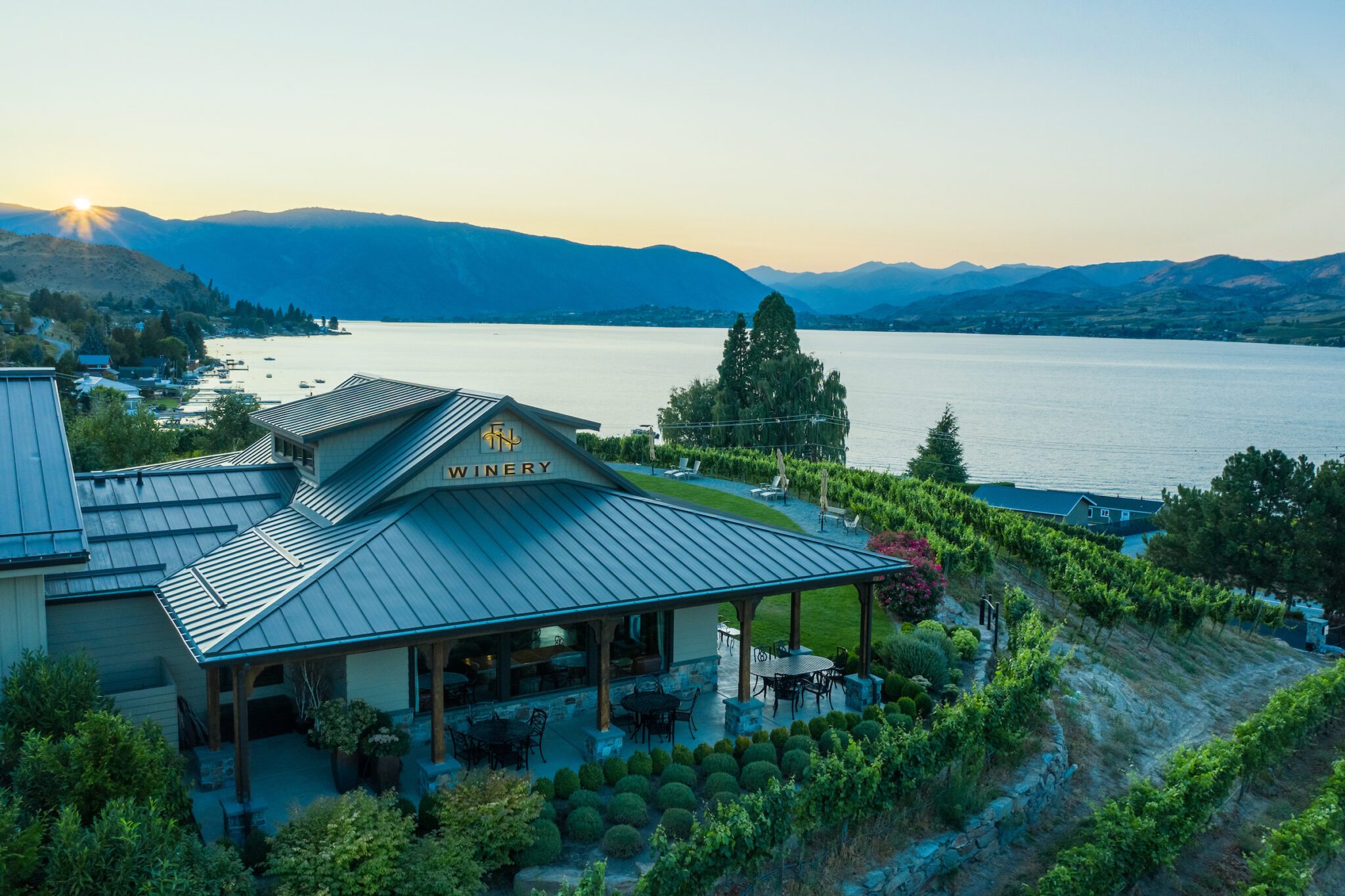 Fielding Hills Winery exterior overlooking Lake Chelan WA