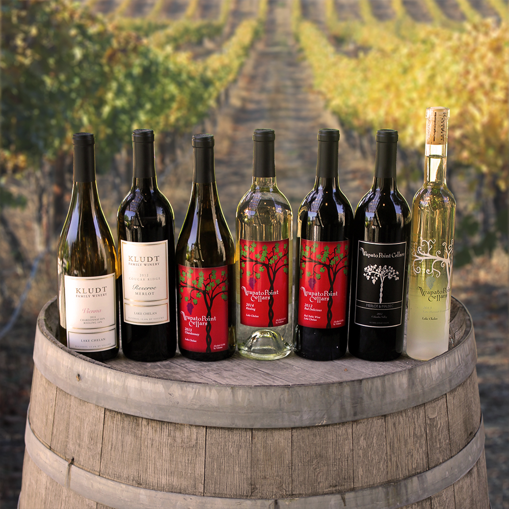 Wapato Point Cellars wine selection Manson Lake Chelan wine tour
